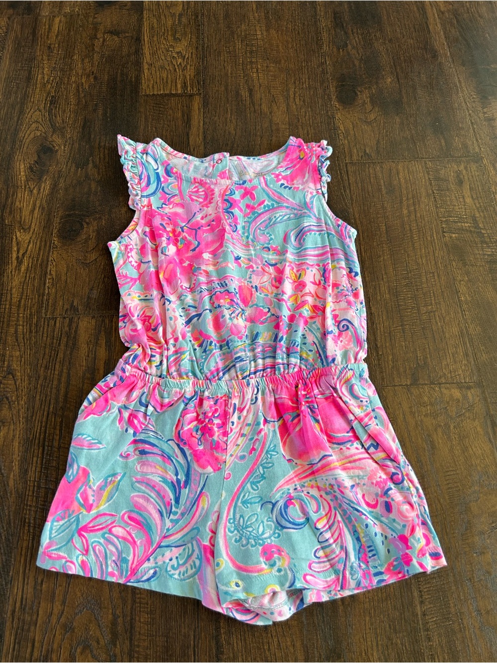 Lilly Pulitzer Pink & Light Blue Paisley Girls Romper
